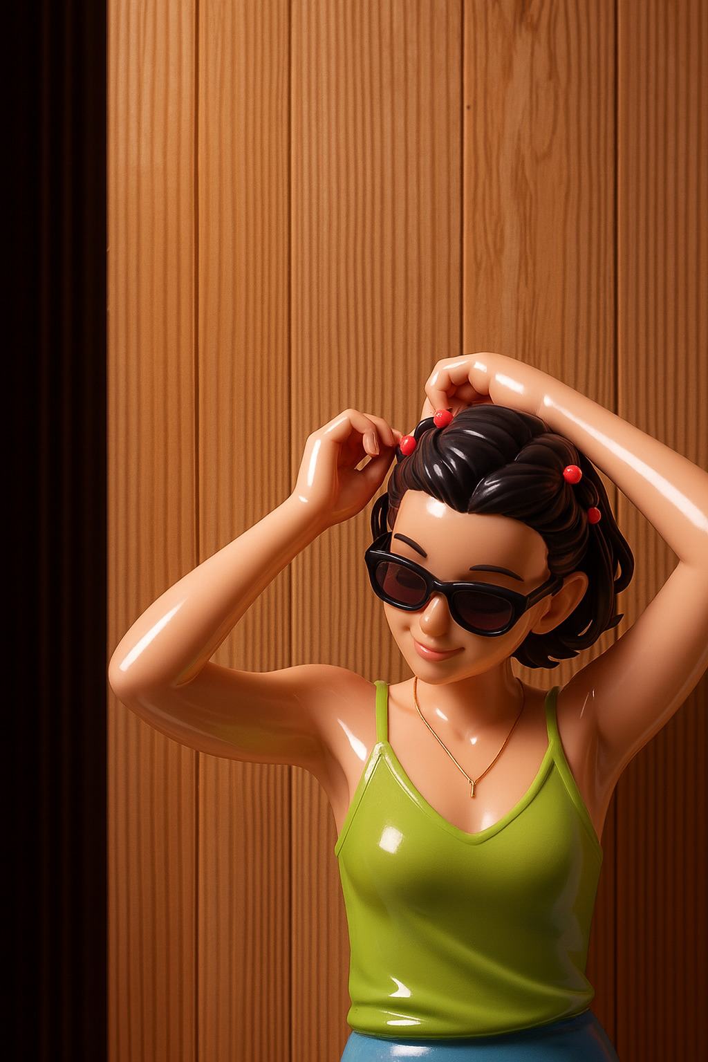 Kate adjusting sunglasses